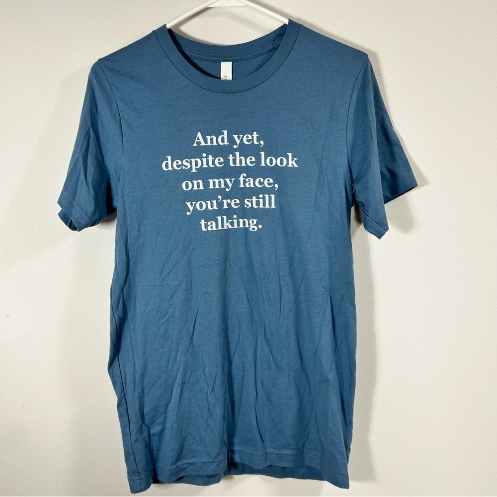 Bella Canvas Women’s Blue Statement Tee Size M - Picture 1 of 4